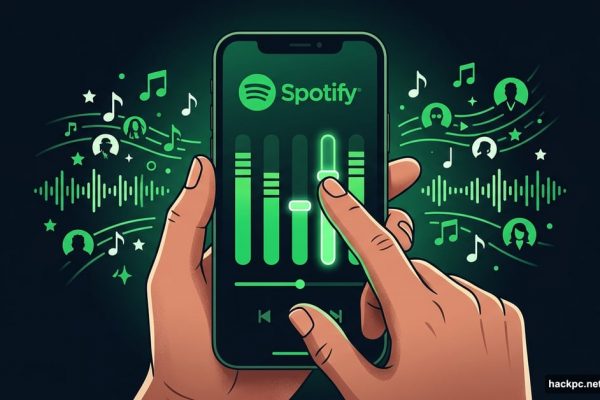 Hand adjusting Spotify music taste profile sliders on smartphone screen