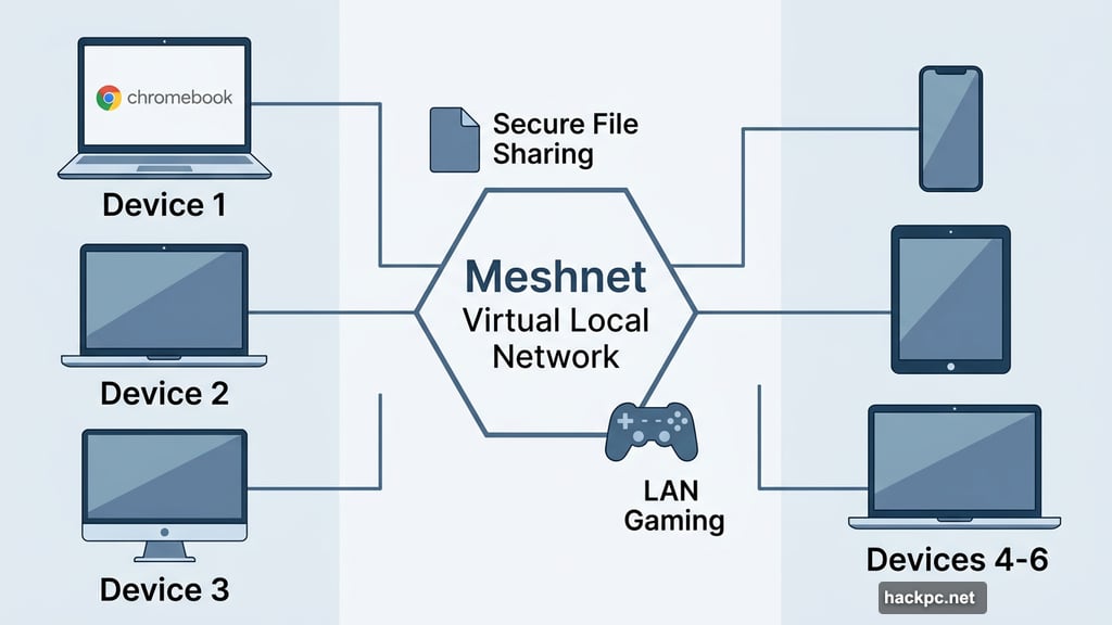 NordVPN Meshnet creates virtual local network for secure file sharing