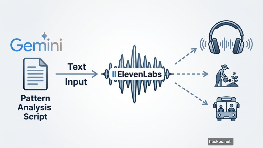 ElevenLabs converts crossword study script into passive audio learning