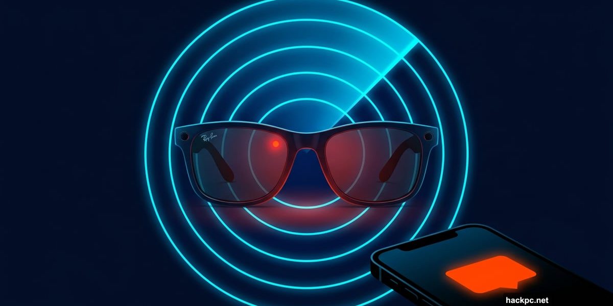 Smart glasses caught by Bluetooth radar with smartphone alert notification