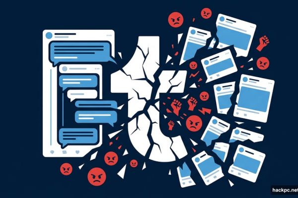 Tumblr logo cracking apart as reblog chains fragment into Twitter-style posts