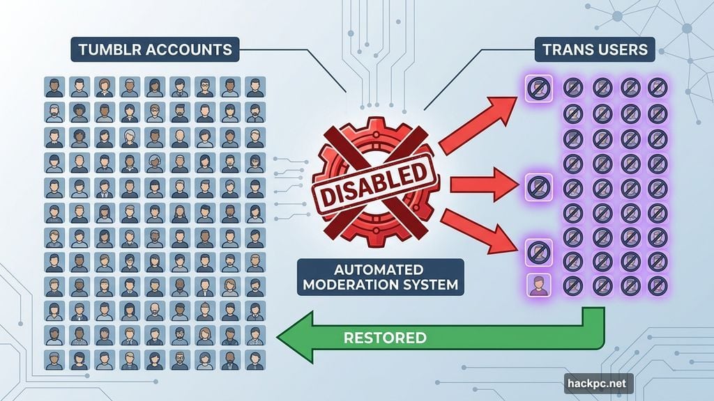 Tumblr automated system incorrectly flagged and banned trans community accounts