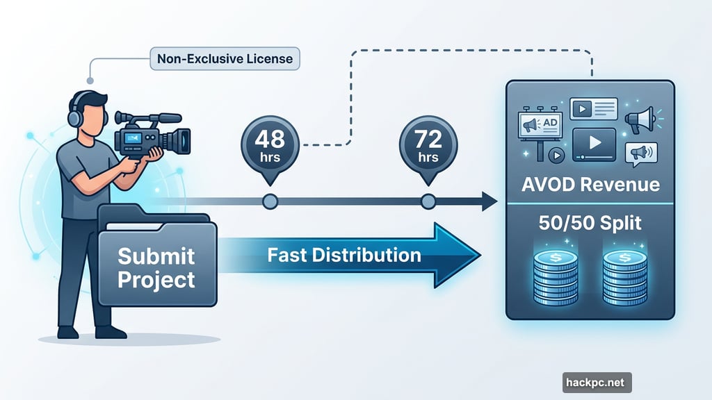 Vurt AVOD model offers 50/50 revenue split and 72-hour distribution