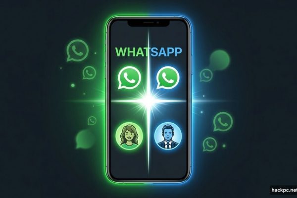 iPhone split into two WhatsApp accounts representing dual account feature