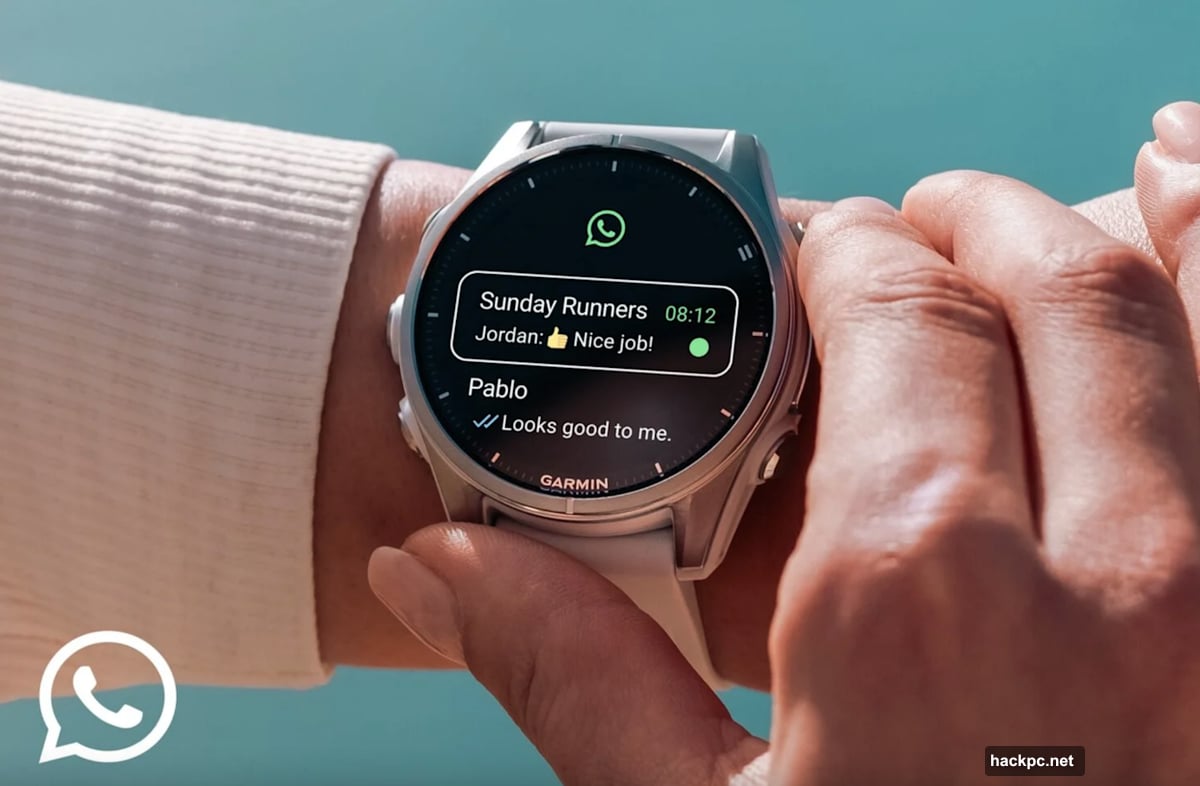 WhatsApp app on Garmin Fenix smartwatch available via Connect IQ Store