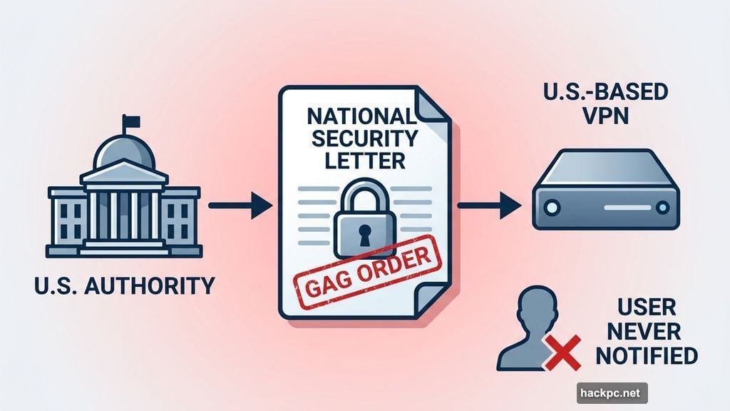 U.S. national security letters force VPN data handover with gag orders