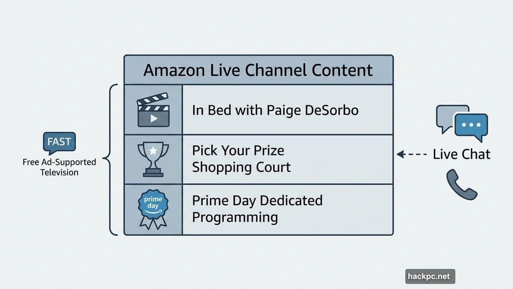 Amazon Live original series and Prime Day programming on FAST channel