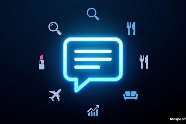 ChatGPT glowing chat bubble surrounded by everyday life task icons