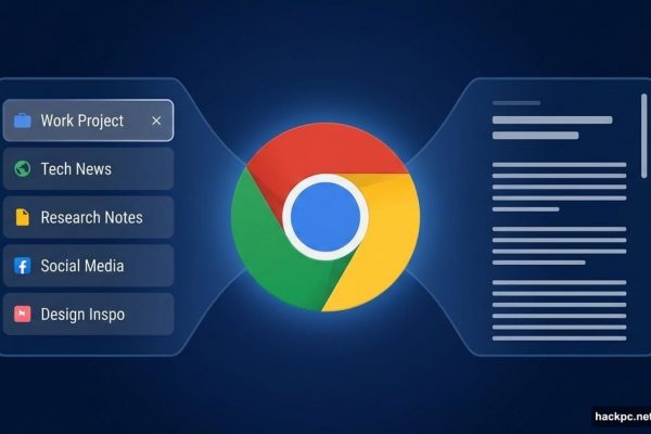Chrome browser logo with vertical tabs and clean reading mode panels