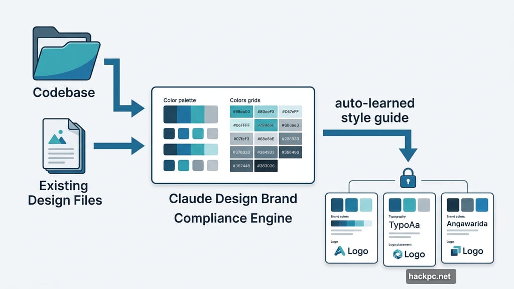 Brand compliance feature reads codebase and existing design files automatically