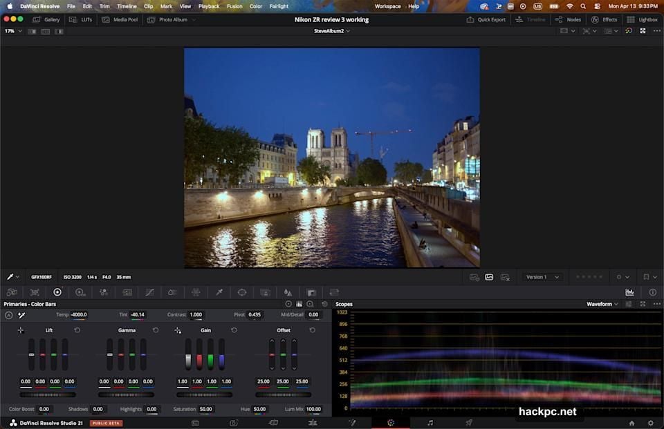 Tethered Sony and Canon cameras connected to Resolve for live capture