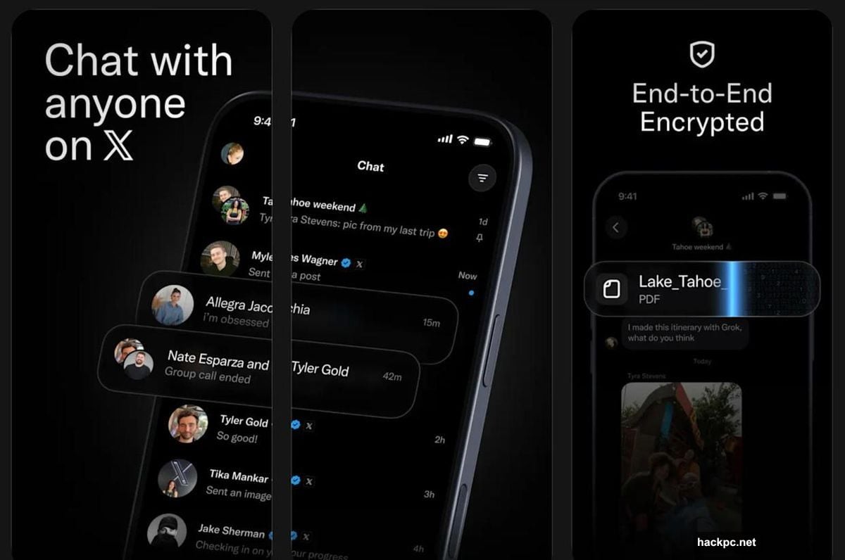XChat standalone app with end-to-end encryption and disappearing messages