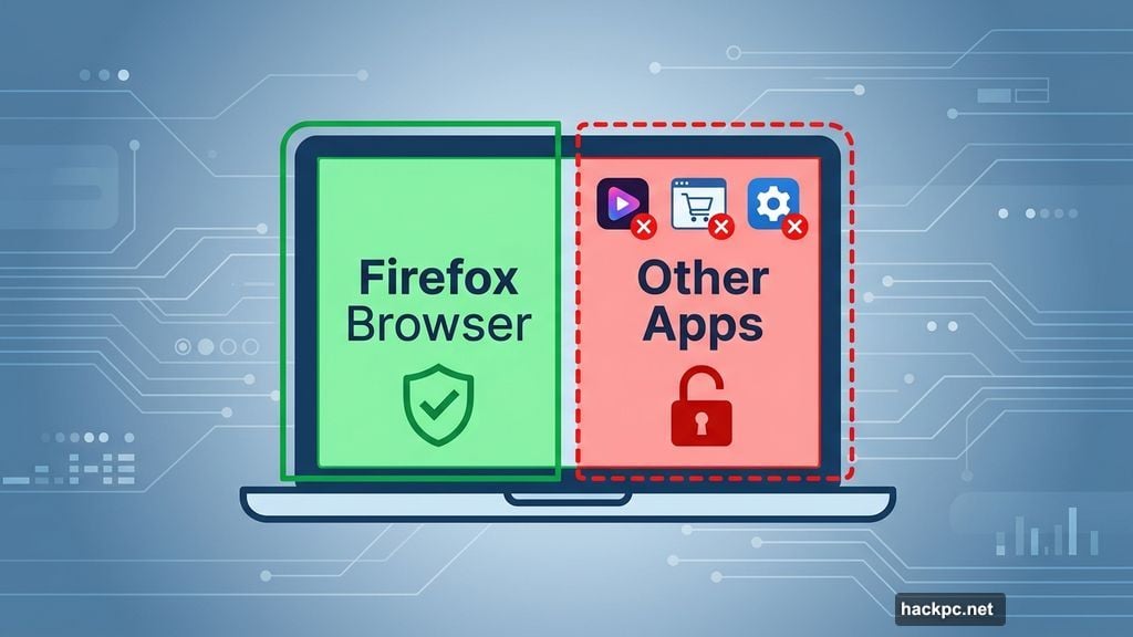 Browser-only VPN protection leaves other apps and system processes unprotected