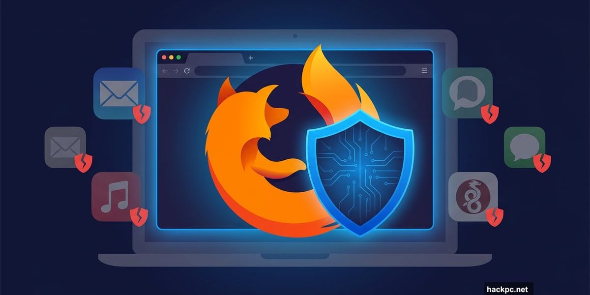 Firefox browser icon with VPN shield showing browser-only protection coverage