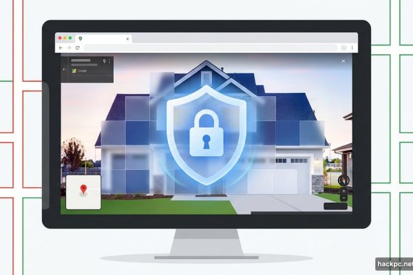 Google Maps Street View house with privacy blur shield protection