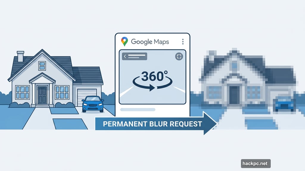 Google Maps Street View permanently blurs your home from public view