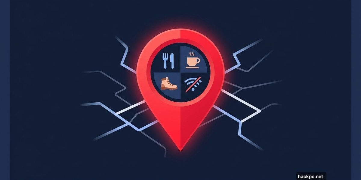 Google Maps location pin with travel planning icons for modern travelers