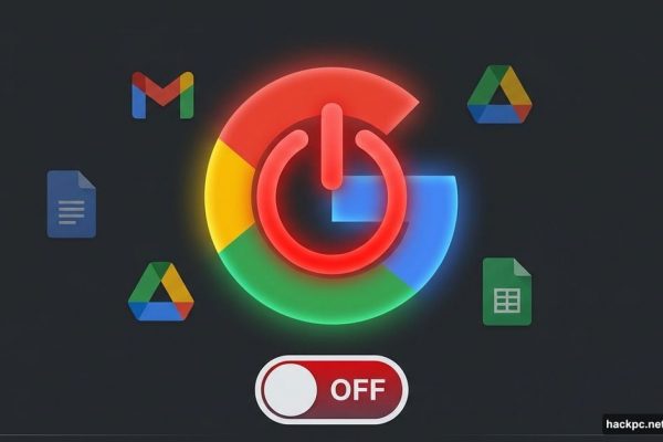 Google G logo with red off switch disabling AI features across apps