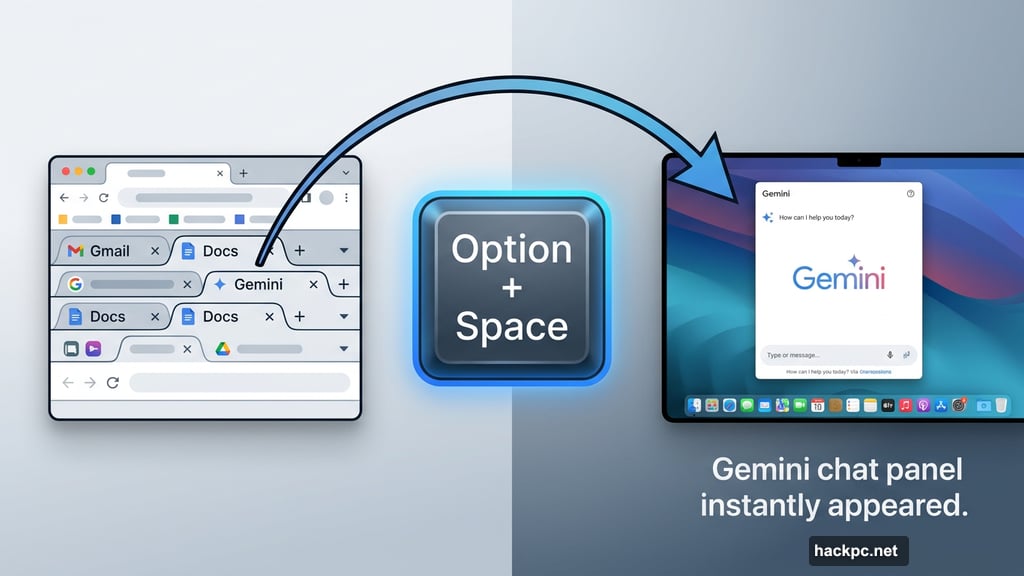 Option and Space shortcut pulls up Gemini instantly on MacOS 15