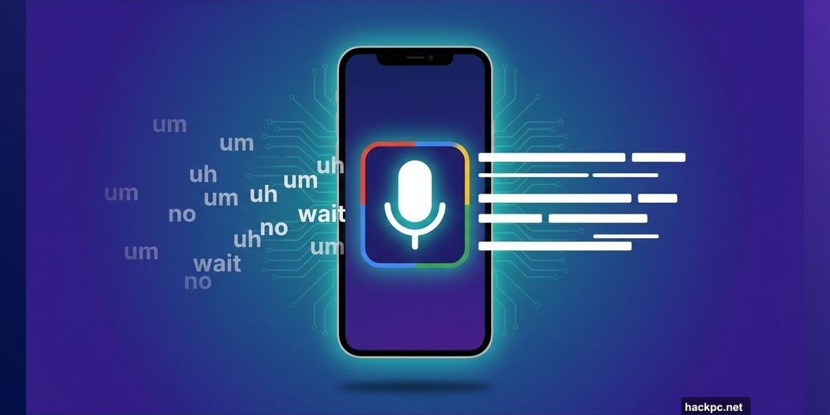 Smartphone microphone transforming messy voice dictation into clean polished text