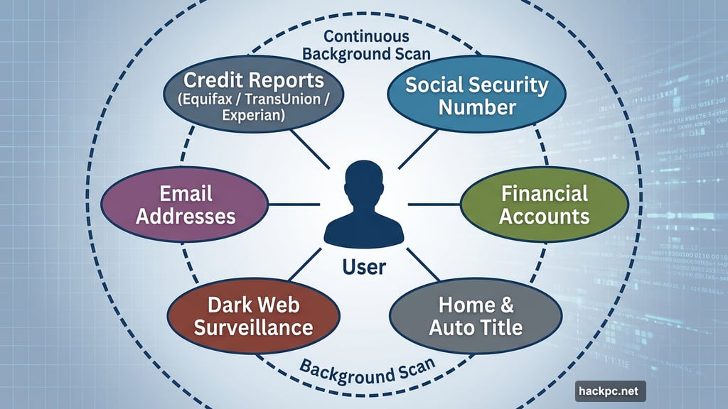 Personal data monitoring and identity protection alerts