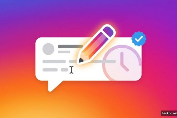 Instagram comment bubble with edit pencil icon and 15-minute clock