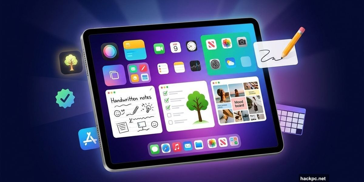 iPad displaying colorful productivity apps for work and life organization