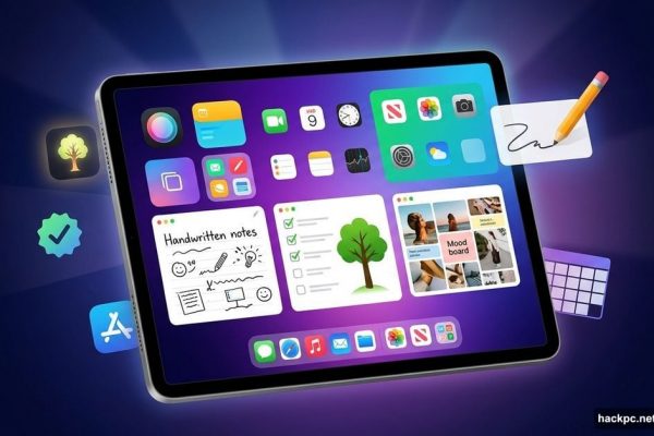 iPad displaying colorful productivity apps for work and life organization