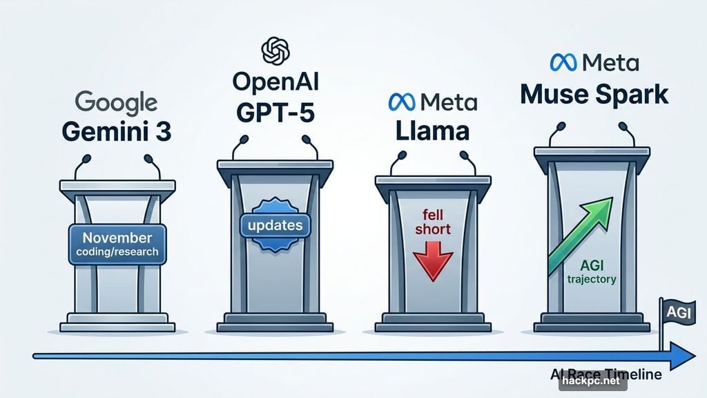 Meta Muse Spark positions against Google Gemini 3 and OpenAI GPT-5 race