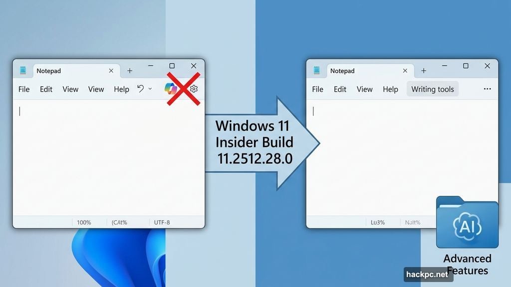 Notepad AI feature rebranded from Copilot to Writing Tools