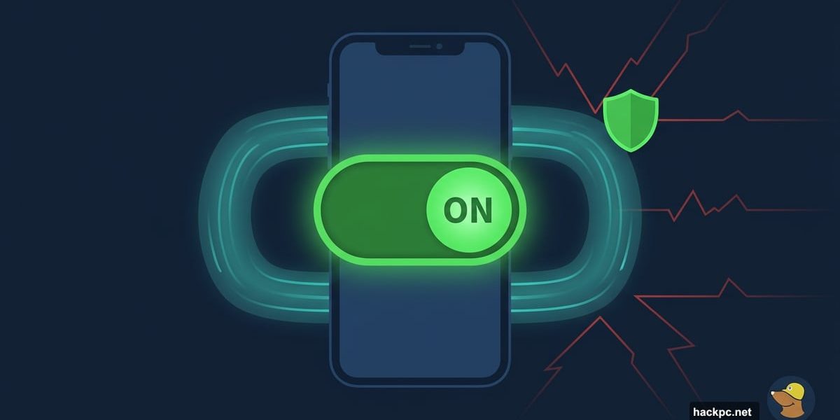Mullvad VPN master switch on iPhone blocking iOS data leaks