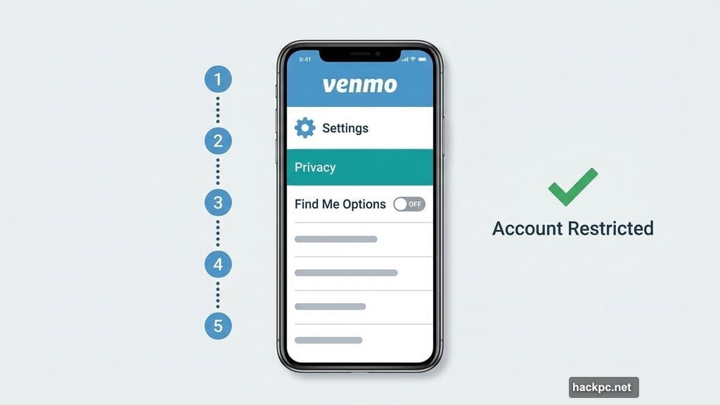 Venmo Privacy settings Find Me options restrict who finds your account