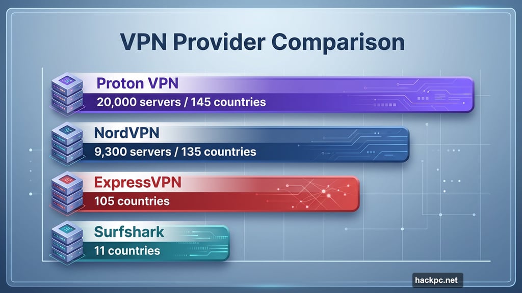 Proton VPN runs double the servers compared to NordVPN competitor
