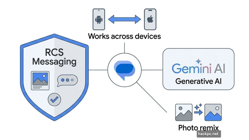 Google Messages brings RCS messaging and Gemini AI photo remixing to Galaxy