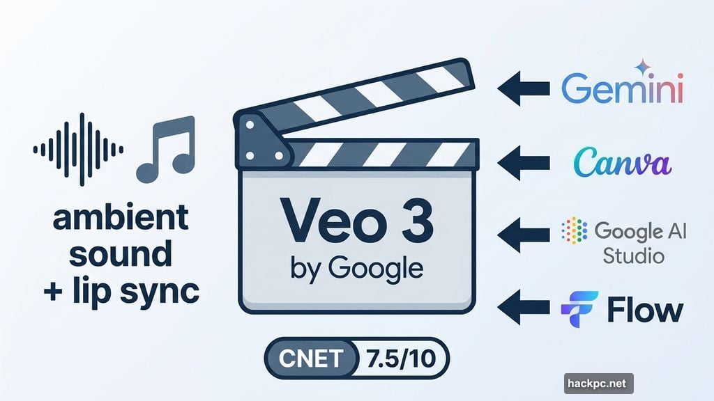 Google Veo 3 generates synchronized audio across multiple platforms