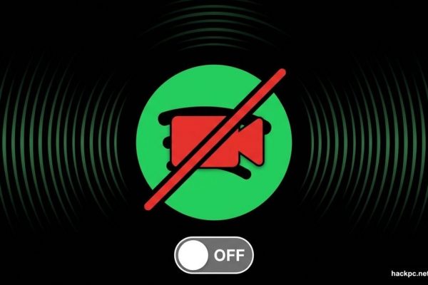 Spotify logo with crossed-out video camera icon and toggle switch
