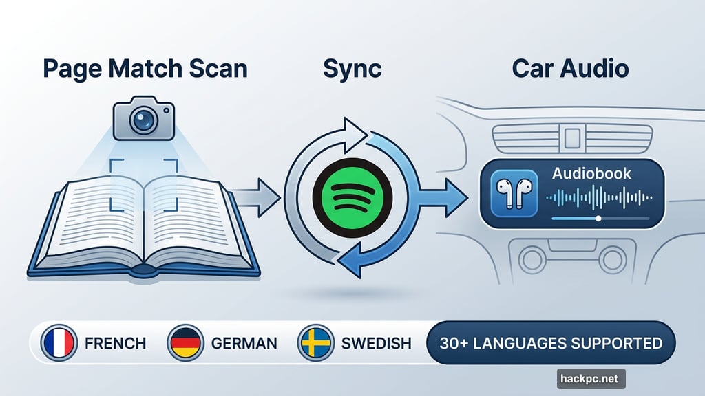Page Match syncs physical book page to audiobook chapter in 30 languages