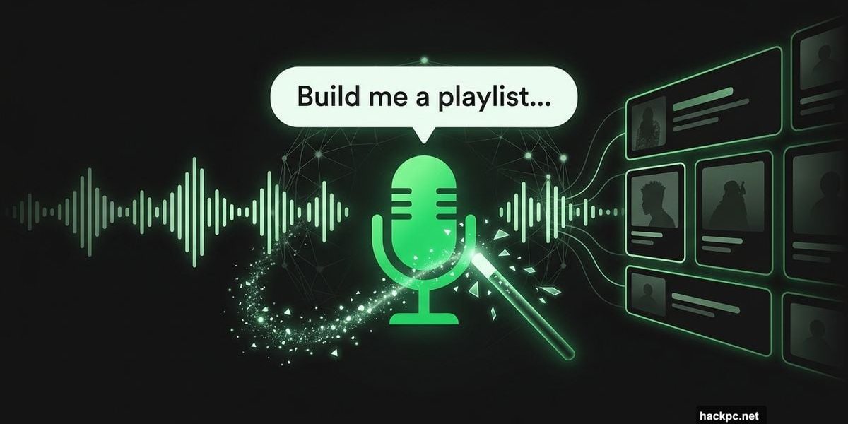 Spotify AI microphone generating a podcast playlist from a single prompt