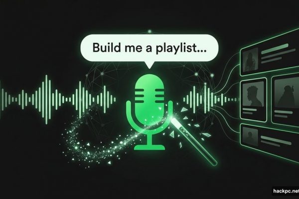 Spotify AI microphone generating a podcast playlist from a single prompt