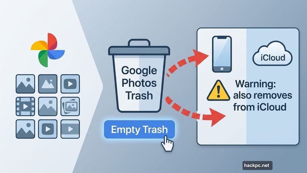 Deleting Google Photos can also remove images from iCloud storage