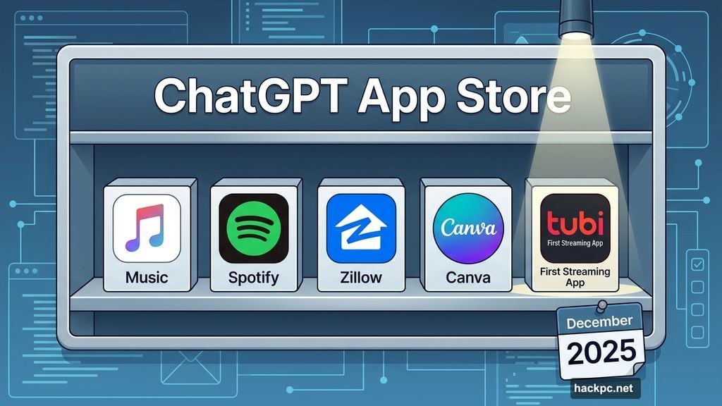 Tubi joins Apple Music Spotify Zillow Canva in ChatGPT App Store