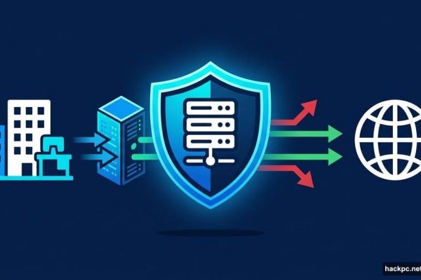 Shield-protected proxy server filtering traffic between business and internet