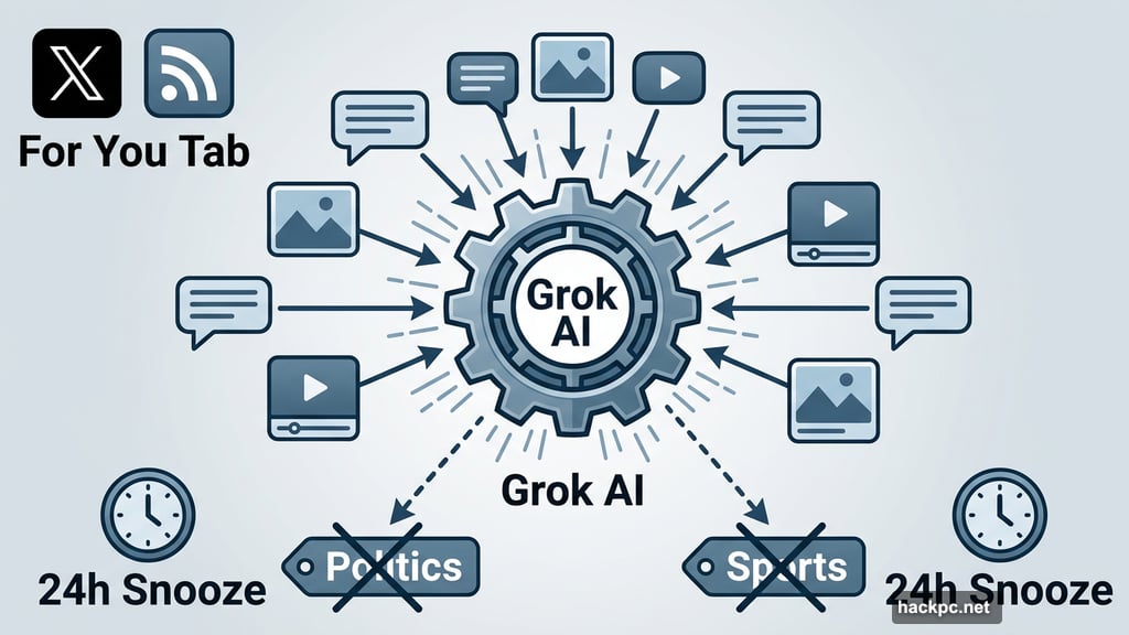 Grok AI powers personalization while snooze tool hides specific topics