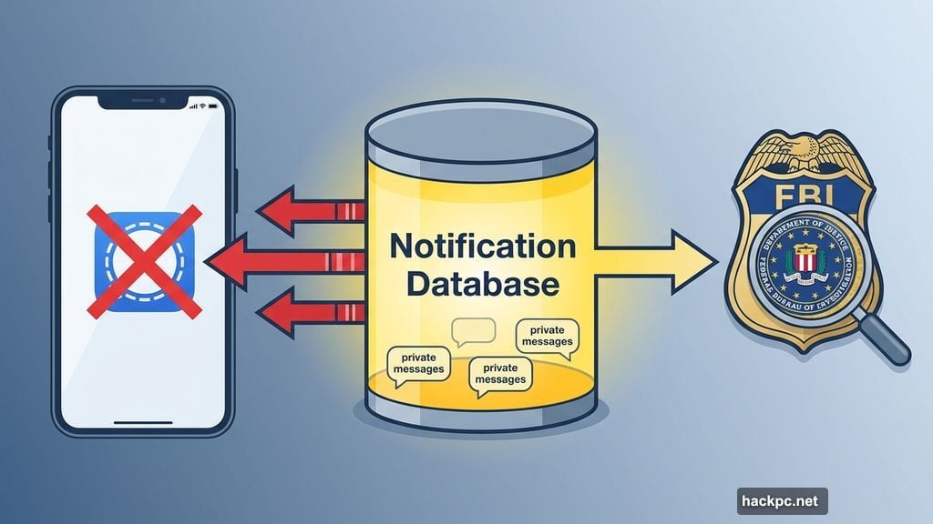 FBI extracted Signal messages from iPhone notification database after app deletion