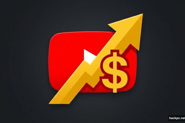 YouTube logo with rising dollar arrow symbolizing subscription price increase