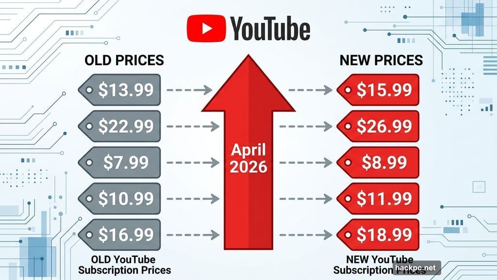 YouTube Premium and YouTube Music price increases across all subscription tiers