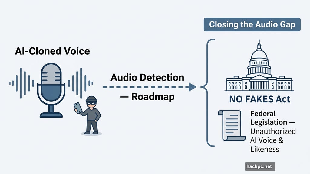 Audio detection roadmap and NO FAKES Act target AI-cloned voice protection