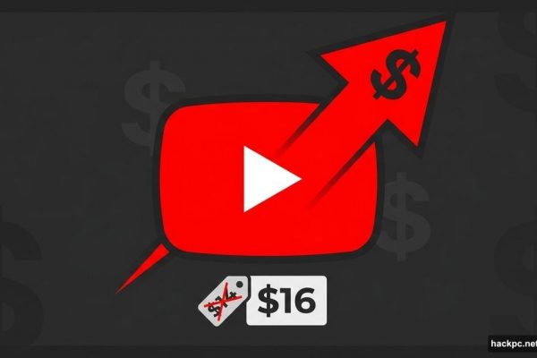YouTube logo with rising price arrow symbolizing Premium subscription increase