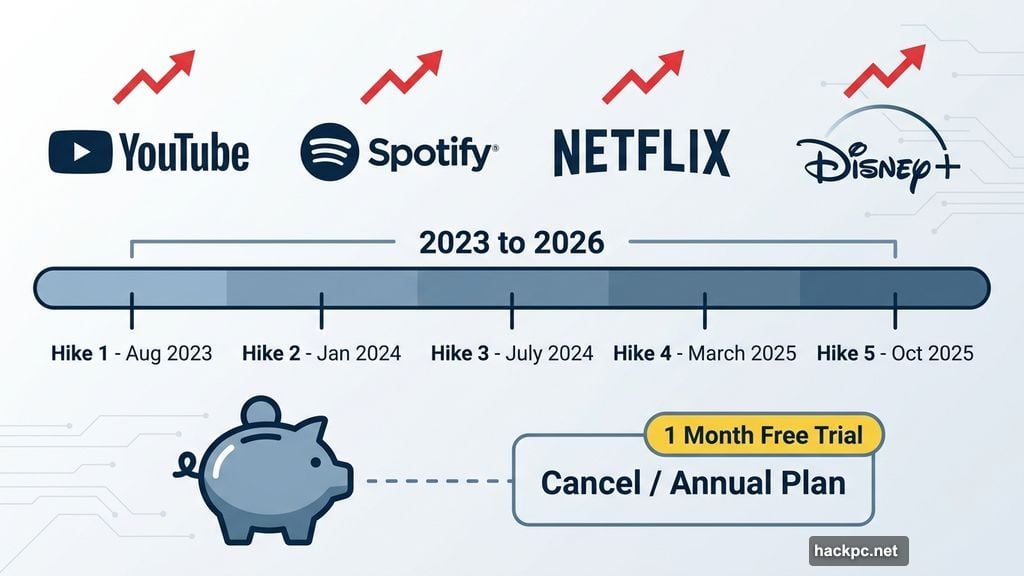 Streaming price hikes hit YouTube Spotify Netflix and Disney Plus subscribers